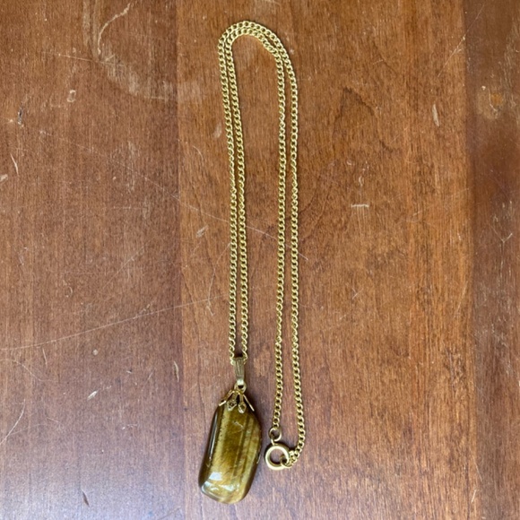 Vintage Tiger's Eye Pendant Necklace - Picture 1 of 4